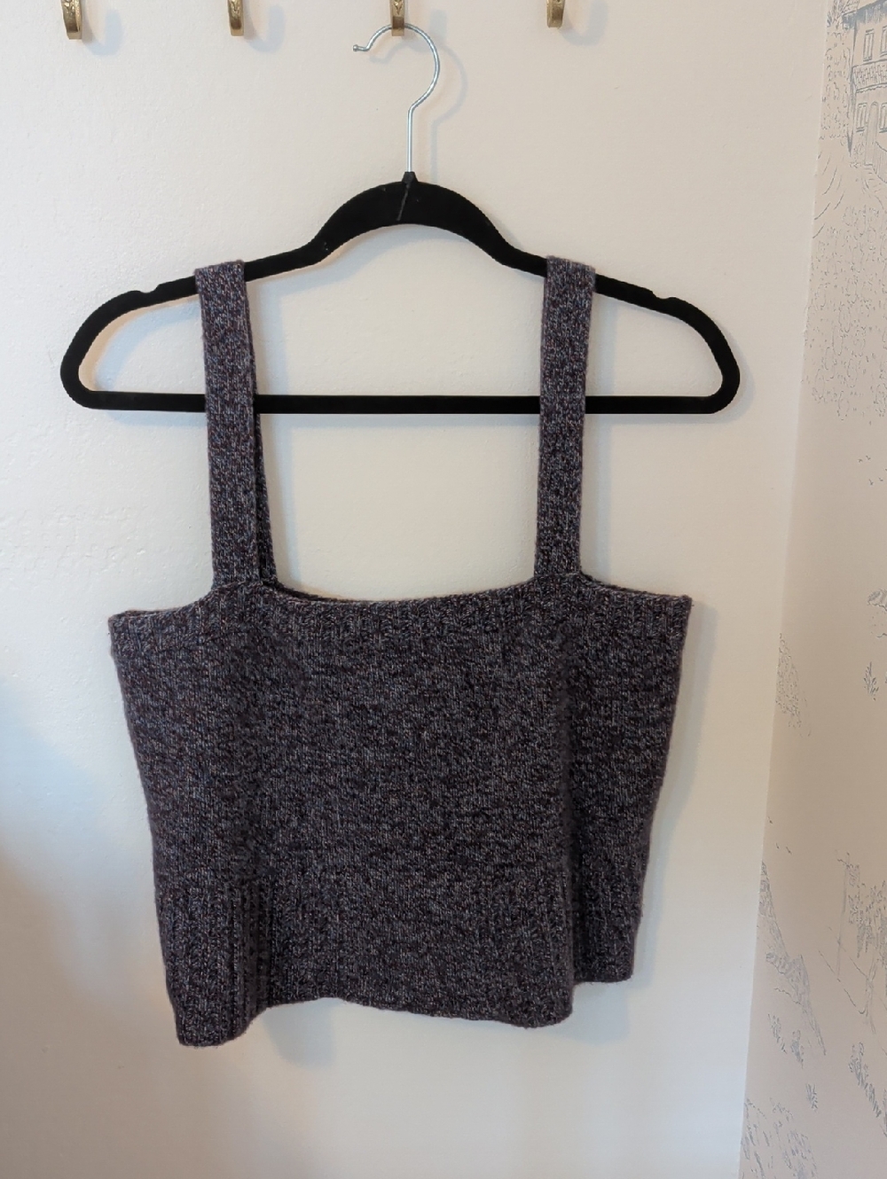 RED Valentino Heathered Plum Knit Square-Neck Tank